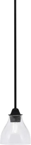 Miniatura 132 de Toltec Lighting Paramount - Mini colgante de 1 luz en acabado negro mate con cristal de arte perla de 7 pulgadas y estilo negro