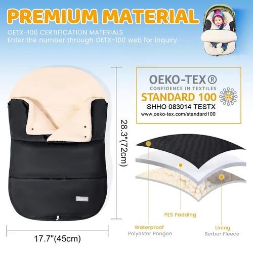 Miniatura 5 de Orzbow Funda de Asiento de Automóvil de Invierno para Bebé Manta de Asiento de Automóvil Infantil Funda Impermeable para Asiento de Automóvil