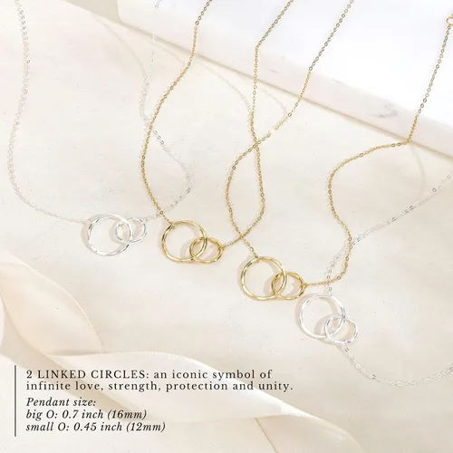 Miniatura 4 de HOPE LOVE SHINE Thank You Necklace for Baby Shower Host - Sterling Silver Interlocking Rings - Appreciation Gift for Hostess