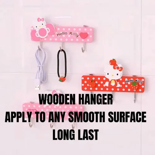 Miniatura 9 de KOZUKI Colgador de madera rosa con ganchos para el hogar, ropa, bolso (3 ganchos rosa)