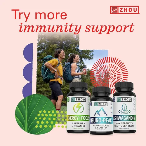 Miniatura 6 de Zhou Gomitas de vitamina C + - Gomitas de vitamina C para adultos y niños, 270 mg por gomita con bioflavinoides y acerola para apoyo inmunológico