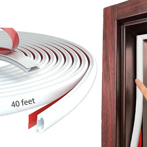 Miniatura 14 de Tira de Sellado de Puerta de Goma Marrón para Intemperie, Tira de Sellado de Puerta en Forma de D, Cinta de Aislamiento de Marco Autoadhesiva