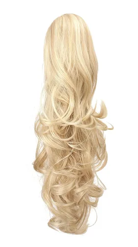 Miniatura 12 de Extensión de pelo Onedor, coleta sintética y rizada de 20 pulgadas con broche, 6.7 oz con broche de garra