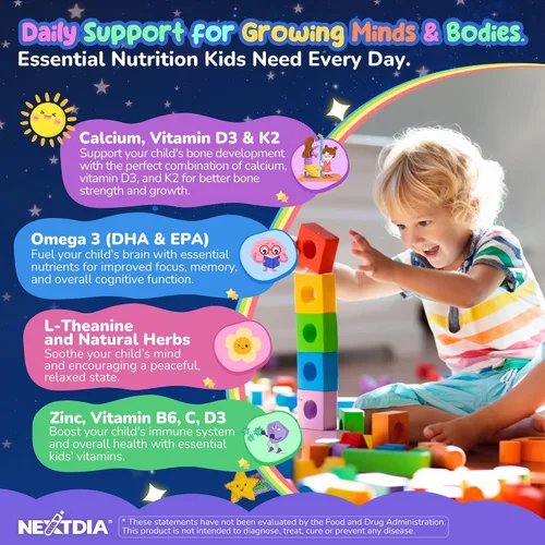 Miniatura 5 de Nextdia Gomitas de magnesio sin azúcar para niños, paquete de 2 + gomitas de colágeno para mujeres y hombres, 1 paquete