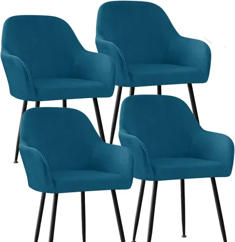 Miniatura 56 de Fundas protectoras de terciopelo elástico para sillas de comedor con brazos y respaldo curvado pequeño, juego de 6/4/2 para cocina, oficina, hogar