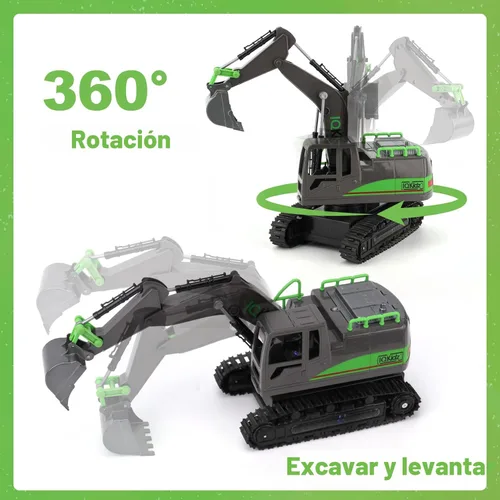 Miniatura 2 de IQKidz - Juguetes de excavadora con control remoto para niños de 4 a 7 años - Mejor regalo de cumpleaños para niños de 3, 5, 8, 9, 10+, vehículos
