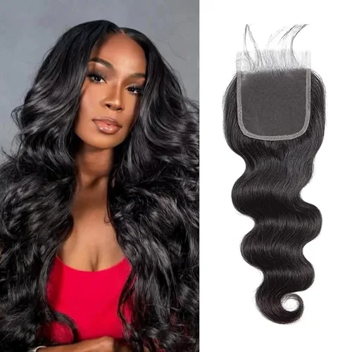 Miniatura 9 de Pelucas de cabello humano con cierre de encaje 4x4, onda corporal, cierre de encaje transparente, parte libre, 100% cabello humano brasileño virgen