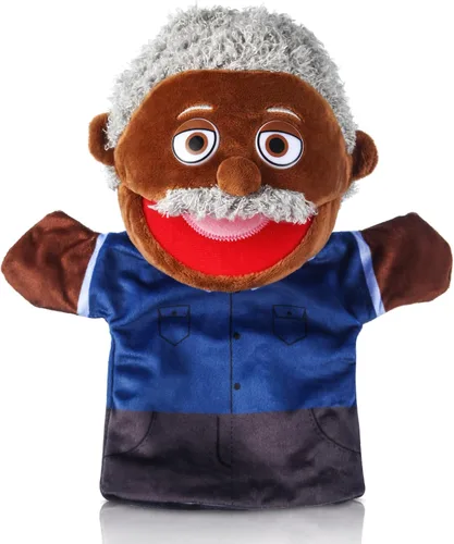Miniatura 9 de 1 pieza de marionetas de mano familiares de 12 pulgadas, abuelos, mamá y papá, hermano y hermana, marionetas de mano de peluche para niños, juguetes