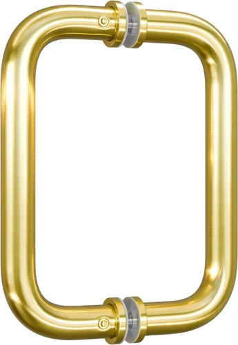 Ranbo Manija tubular de latón dorado de 6 pulgadas (CTC), de espalda con espalda, manijas de 3/4 pulgadas de diámetro con arandelas de metal, para