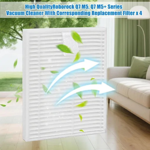 Miniatura 5 de Filtros de repuesto para Roborock Q7 M5: Para Q7 M5+/Q7 L5/Q7 L5+ Filtro de filtro vertical de limpieza del hogar, filtro de repuesto, lavable y 4