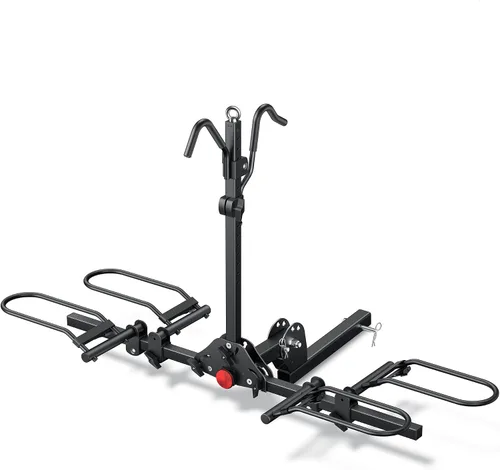 Miniatura 11 de Rockland - Portabicicletas para 2 bicicletas de neumáticos anchos 2.5", apto para vehículos con enganche receptor 1.25 y 2", soporta 80 libras
