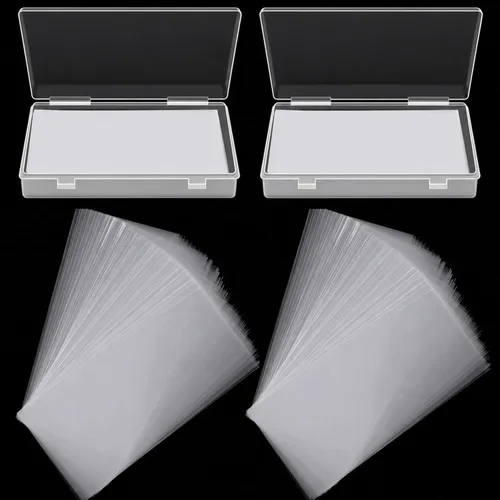 Miniatura 8 de Shappy 151 fundas transparentes para dinero con estuche de almacenamiento de plástico, soportes de dinero de papel, fundas para billetes de dólar