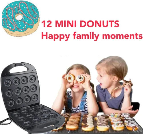 Miniatura 2 de Máquina para hacer donas con temperatura, calefacción de doble cara, diseño de 12 agujeros, máquina para hacer panqueques de cocina