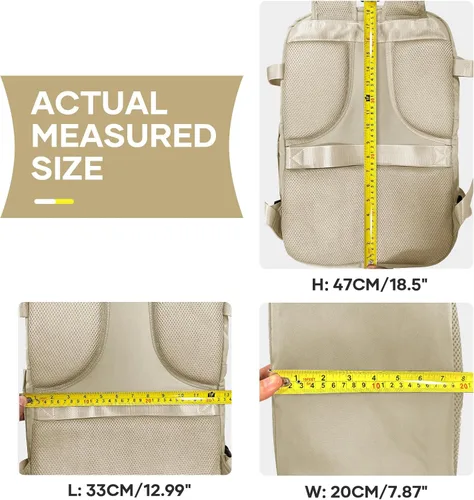 Miniatura 8 de coowoz Mochila Grande de Viaje para Hombres y Mujeres, Mochila de Transporte, Mochila de Senderismo Impermeable para Deportes al Aire Libre, Caqui