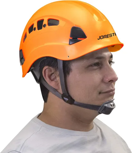 JORESTECH - Casco de ABS para trabajar en altura y rescate con ranura ventilada con trinquete ajustable de suspensión de 6 puntos ANSI Z89.1-14