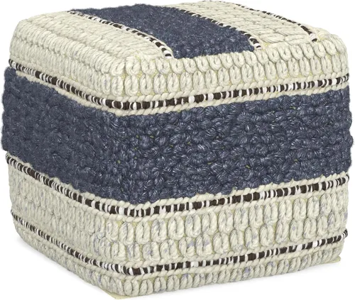 Miniatura 23 de SIMPLIHOME Grady Puf cuadrado – 18 pulgadas de ancho x 14 pulgadas de alto lana y algodón tejido a mano otomano en tono tierra, reposapiés Tono