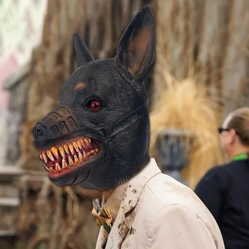 Miniatura 3 de Máscara de perro para adultos, máscara de látex natural para Halloween, cosplay y fiestas de disfraces