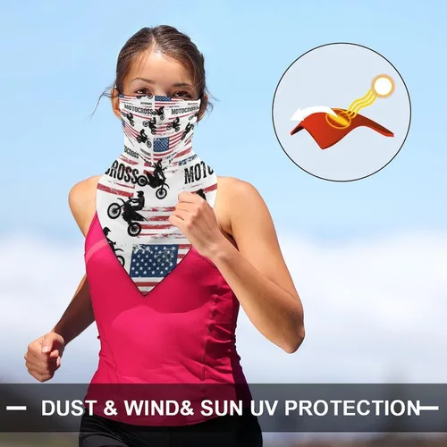 Miniatura 5 de Bufanda de protección solar UV, bufanda triangular reutilizable con lazo para las orejas