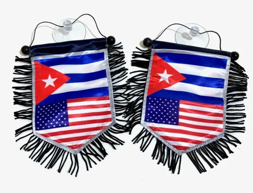 Miniatura 2 de Mini banner cubano americano bandera deportiva para la decoración del coche y el hogar, puerta ventana pared pequeña bandera colgante accesorios