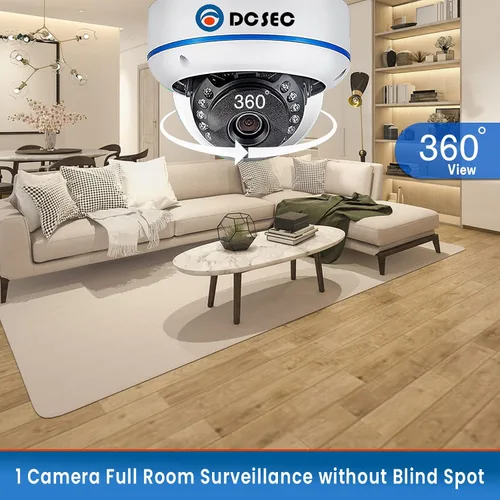 Miniatura 2 de HD 1080P 360 grados domo cámaras de vigilancia interior al aire libre 4 en 1 (TVI/AHD/CVI/CVBS BNC sistema analógico) 0.057 in ojo de pez CCTV vista