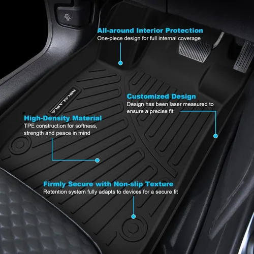 Miniatura 4 de Alfombrillas de suelo y revestimientos de carga para Toyota Camry 2012-2017 (Compatible con híbrido) Protección para todo tipo de clima Goma TPE