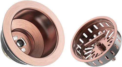 Miniatura 4 de KONE Colador de Drenaje de Fregadero de Cobre de 3.5 Pulgadas Juego de Drenaje de Fregadero de Cocina de Acero Inoxidable Tapón de Fregadero Colador
