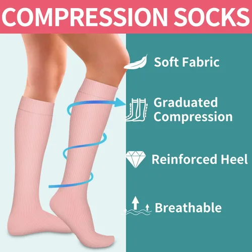 Miniatura 5 de COOLOVER Calcetines de compresión para mujeres y hombres, ideales para circulación, correr, atletismo, recuperación, enfermera, viajes