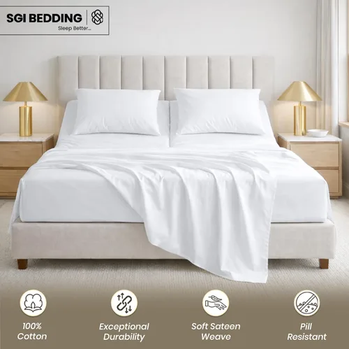 Miniatura 7 de SGI bedding Sábana Queen de 28" con Parte Superior Dividida Flex Head, 100% Algodón Egipcio, Cuenta de Hilos 1000, Sábana Superior Flex para Cama