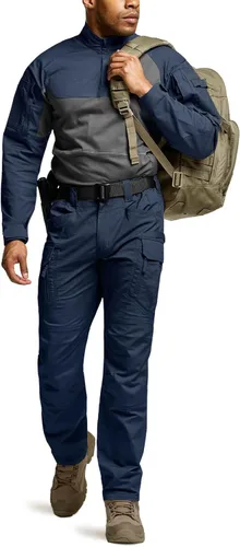 Miniatura 254 de CQR – Pantalones tácticos elásticos tipo cargo para hombre, resistentes al agua, de tela ripstop (antidesgarros), ligeros, ideales para uso diario