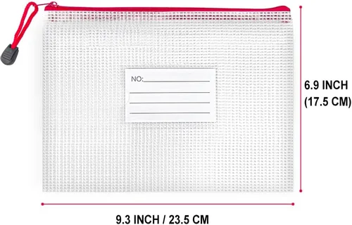 Miniatura 2 de BOPART 24 bolsas pequeñas de malla con cremallera de 9.3 x 6.9 pulgadas, bolsas de plástico con cremallera A5 con bolsillo para etiquetas