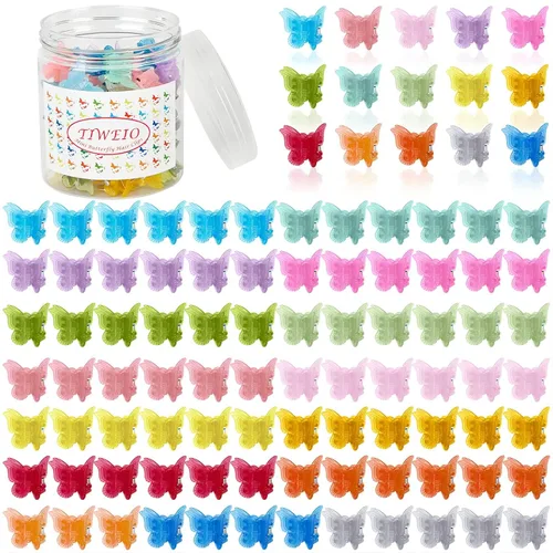 Miniatura 8 de 50 pinzas para el cabello de mariposa, pinzas para el cabello para mujeres y niñas, mini pinzas para el cabello de color gelatina, accesorios