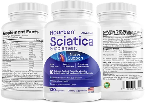 Alivio avanzado del apoyo del nervio ciático: ácido alfa lipoico - suplementos de ciática 18 en 1 - Complejo de vitamina B - Hecho en Estados Unidos