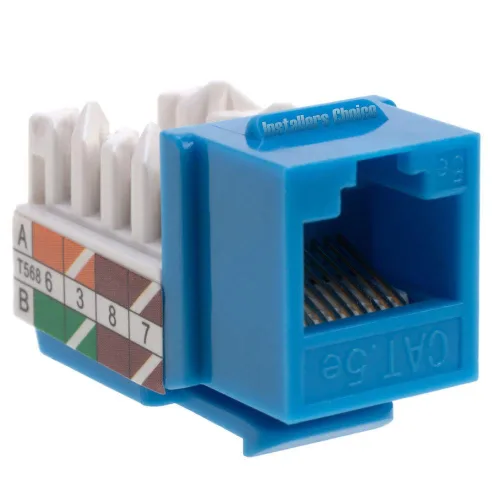 Miniatura 7 de Cat5e Keystone Ethernet Wall Jack Punch Down UTP 45 grados (terminación más fácil que 90 grados), terminación de velocidad de perfil delgado RJ45