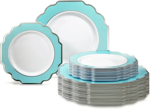 Miniatura 26 de OCCASIONS juego para 25 comensales (200 piezas), 80 comensales (640 piezas), 120 comensales (960 piezas), blanco imperial, 10.5 pulgadas, 7.5 A.