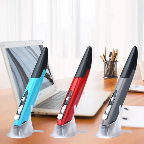 Miniatura 6 de lychee Ratón óptico inalámbrico de bolsillo, 2.4 GHZ USB inalámbrico óptico mini ratón de aire para PC, portátil, computadora portátil Mac (azul)