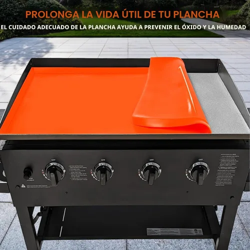 Miniatura 4 de Alfombrilla de plancha de silicona de 28 pulgadas para parrilla Blackstone de 28 pulgadas, cubierta de plancha de silicona resistente de grado