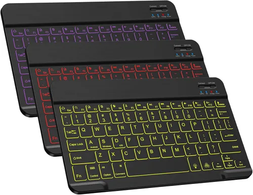 Miniatura 5 de DTTO Teclado Bluetooth, teclado inalámbrico recargable y funda de cuero de alta calidad con correa de mano incorporada para Samsung Galaxy Tab A8