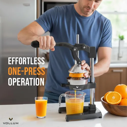 Miniatura 3 de Exprimidor manual de frutas, exprimidor de palanca de cítricos para el hogar de grado comercial para naranjas, limones, limas, pomelos y más, acero