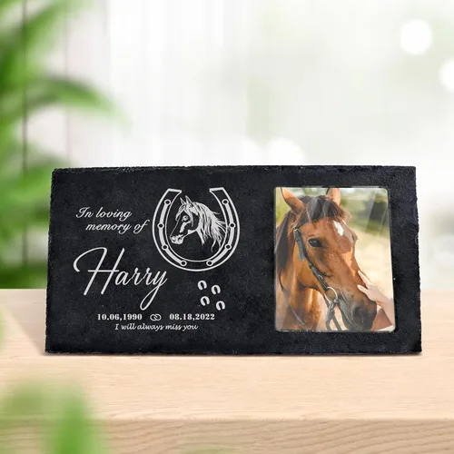 Miniatura 22 de Farfume Piedras conmemorativas personalizadas para mascotas con foto y texto Marcadores personalizados para tumbas para mascotas Lápidas
