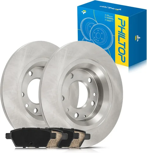 Miniatura 104 de PHILTOP Juego de rotores de freno de disco trasero y pastillas de freno de cerámica para Nissan 2002-2023 Altima, Nissan 2007-2019 Sentra, Nissan