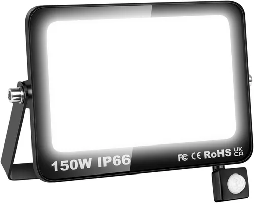 Miniatura 13 de Willpower Reflector LED con sensor de movimiento, luces de seguridad para exteriores de 10 W, 1000 lúmenes, lámpara exterior de 4000 K, luz blanca