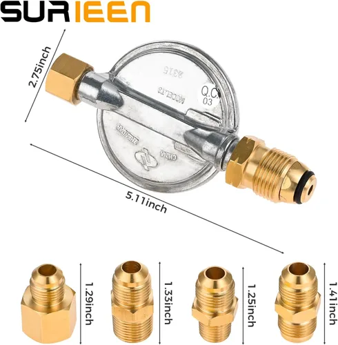 Miniatura 6 de Modelo T3 POL Regulador de baja presión de propano, 3/8 "hembra Flare 1/2 "hembra NPT 3/8 "macho NPT adaptador de gas NPT 1/4" macho para barbacoa