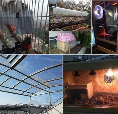 Miniatura 7 de Lámina de plástico transparente de policarbonato de 0.031 in de grosor para reemplazar la cubierta del techo del invernadero del jardín, bricolaje
