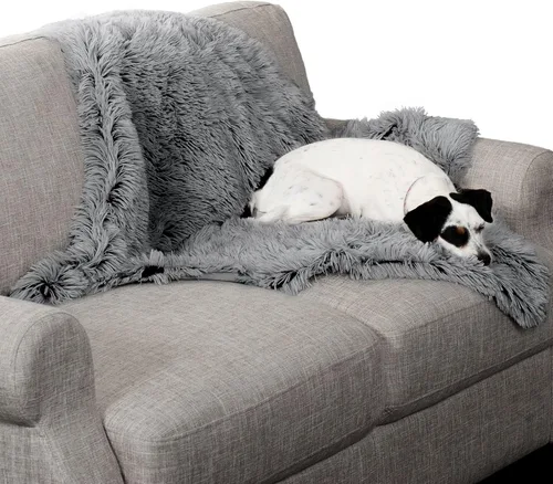 Miniatura 12 de FurHaven - Manta impermeable para arrojar para perros y gatos de interior, manta protectora reversible para mascotas, extra grande, pelo sintético