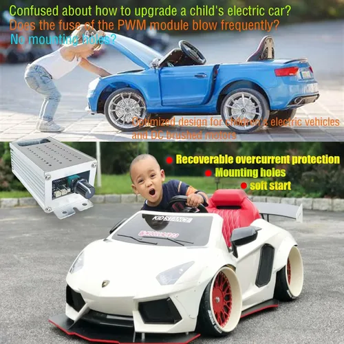 Miniatura 3 de Controlador de velocidad de motor CC con arranque suave/parada suave, velocidad variable, protección recuperable contra sobrecorriente, control