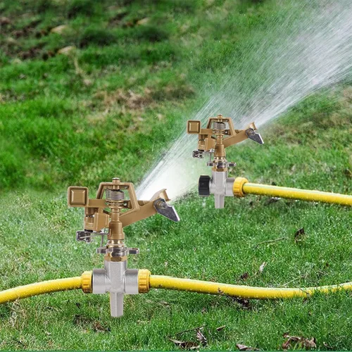 Miniatura 5 de Biswing Aspersor de impacto de latón de 1/2 pulgada, 2 unidades, cabezal de aspersor de césped resistente con boquillas, patrón de cobertura grande