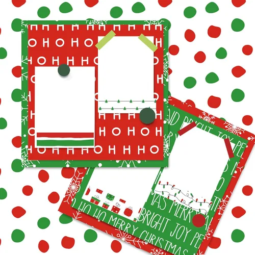 Miniatura 6 de Whaline 60 piezas de papel con patrón de Feliz Navidad HOHOHO, papel especial para árbol de Navidad, copo de nieve, papel decorativo