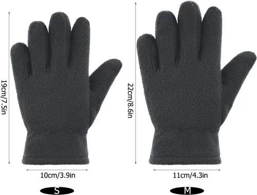 Miniatura 2 de SATINIOR 3 pares de guantes de invierno de forro polar para niños, guantes cálidos de dedos completos para niños, niñas, niños, suministros