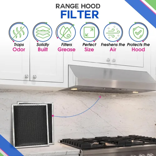 Miniatura 2 de Filtro de campana extractora de repuesto para campana extractora de 8.78 x 10.48 pulgadas W10355450, filtro de carbón para extractor, filtros