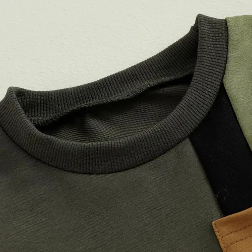 Miniatura 79 de Conjunto de sudadera de manga larga con cuello redondo y pantalones deportivos para bebés, ropa de invierno para bebé